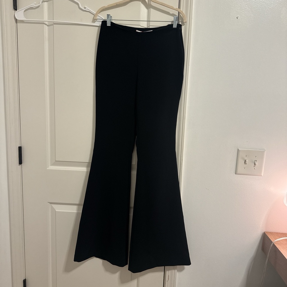 Carolina Herrera Black Flared Ponte Pants